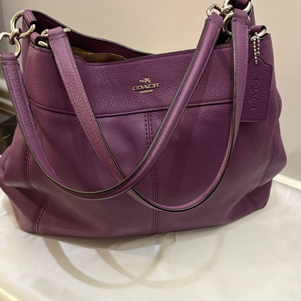 Coach Lexy Purple Leather Hobo Bag - Picture 3 of 11